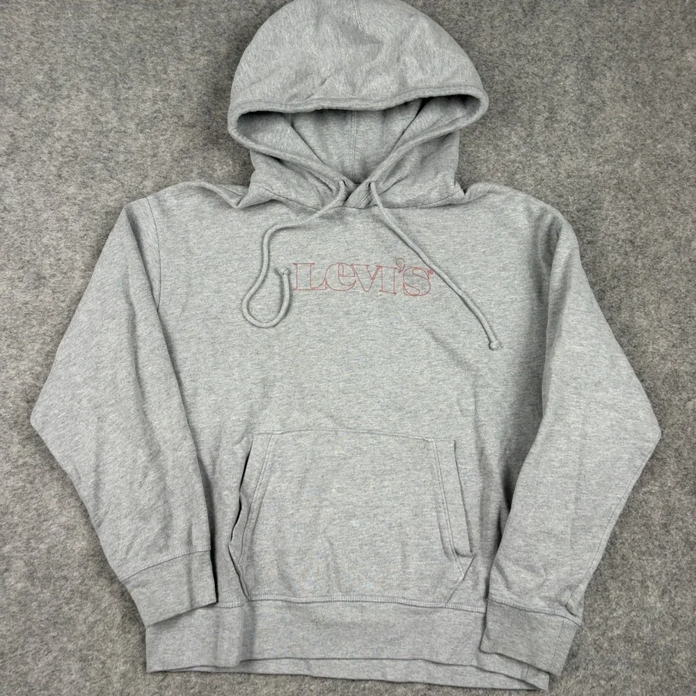 Levis‎ Hoodie Kids Medium Gray Graphic Pullover Long Sleeve Outdoor Sweatshirt